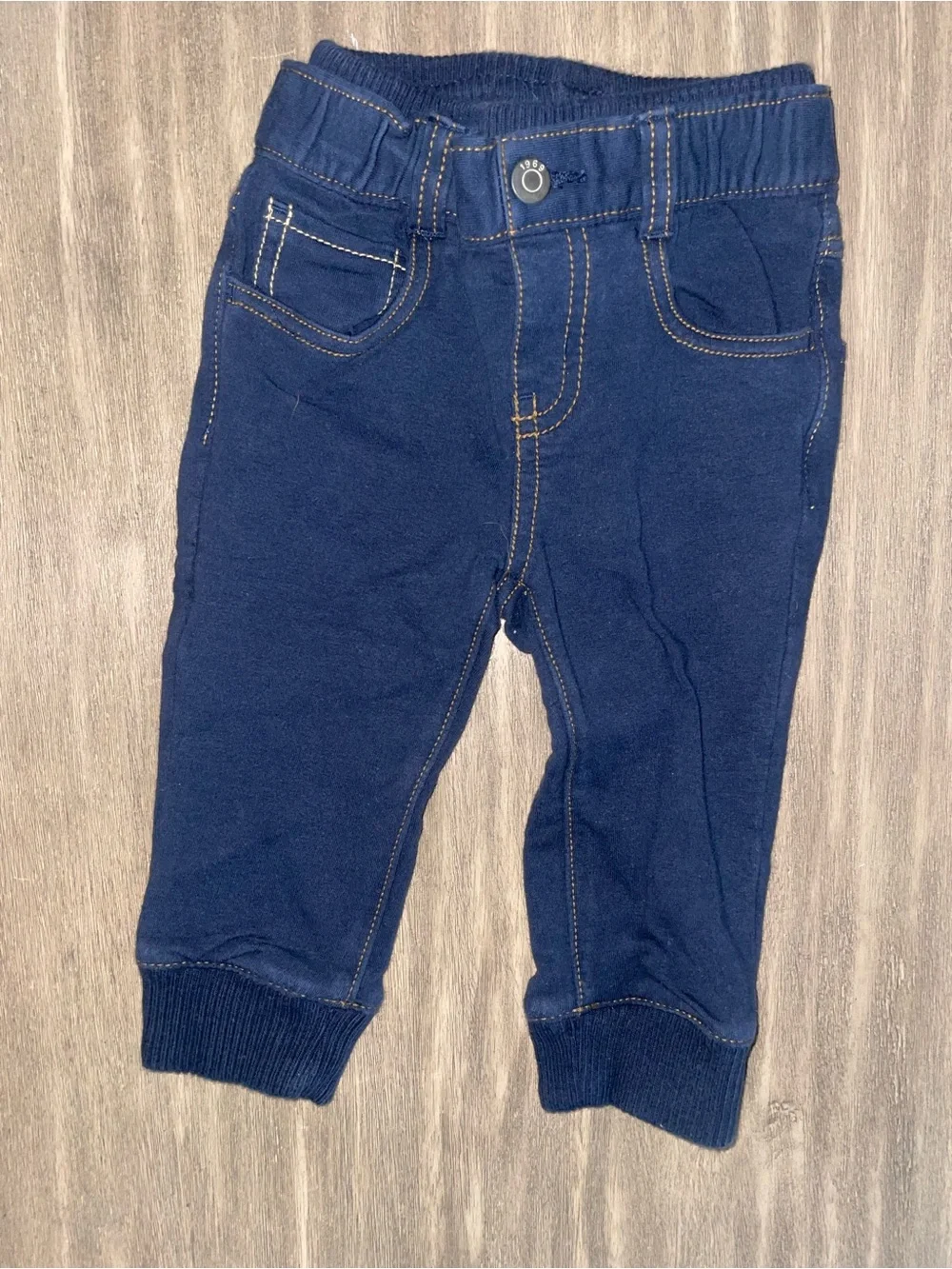 GAP Navy Blue Denim Jean Style Jogger Pants with Contrast Stitching